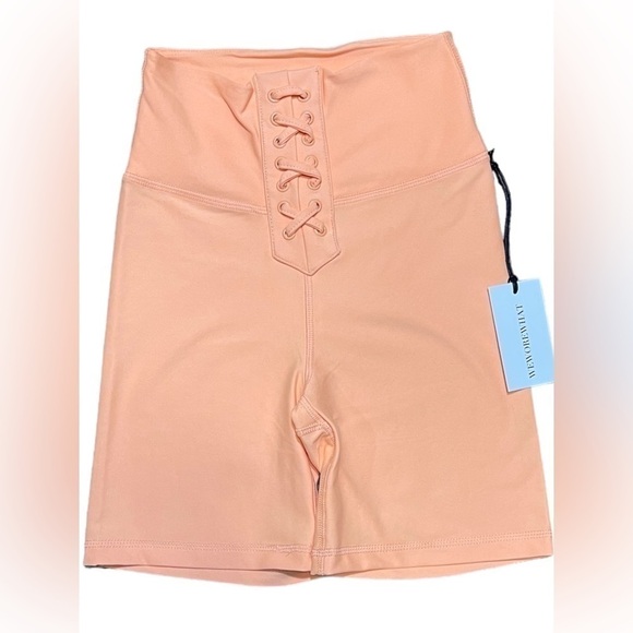 Nwt Weworewhat Lace Up Biker Bike Shorts Size Extra Small Peach Cobbler - Picture 8 of 15